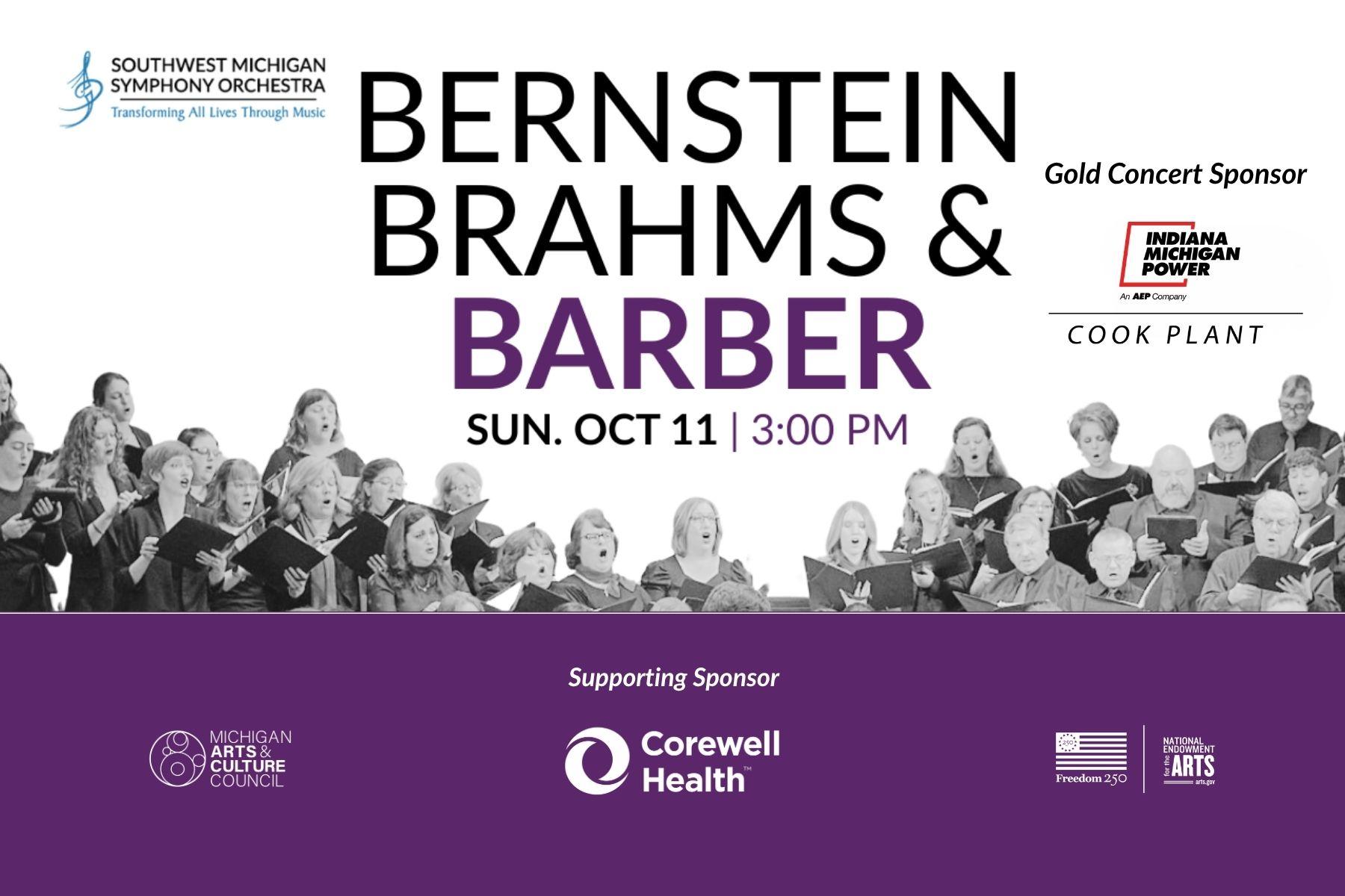 Bernstein, Brahms, & Barber at Visit Southwest Michigan, St. Joseph Michigan