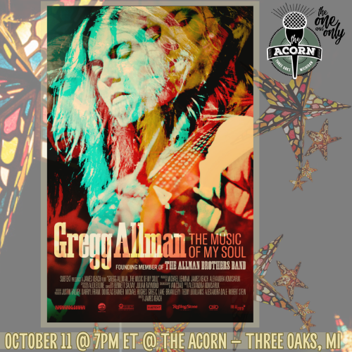 Gregg Allman: The Music of My Soul at The Acorn at Acorn Theater, Three Oaks Michigan