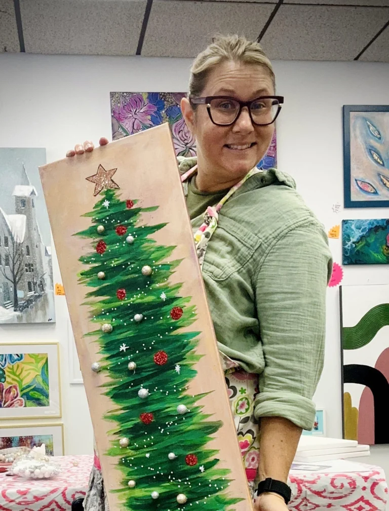 Christmas Tree Painting at JLN Studio, Stevensville Michigan