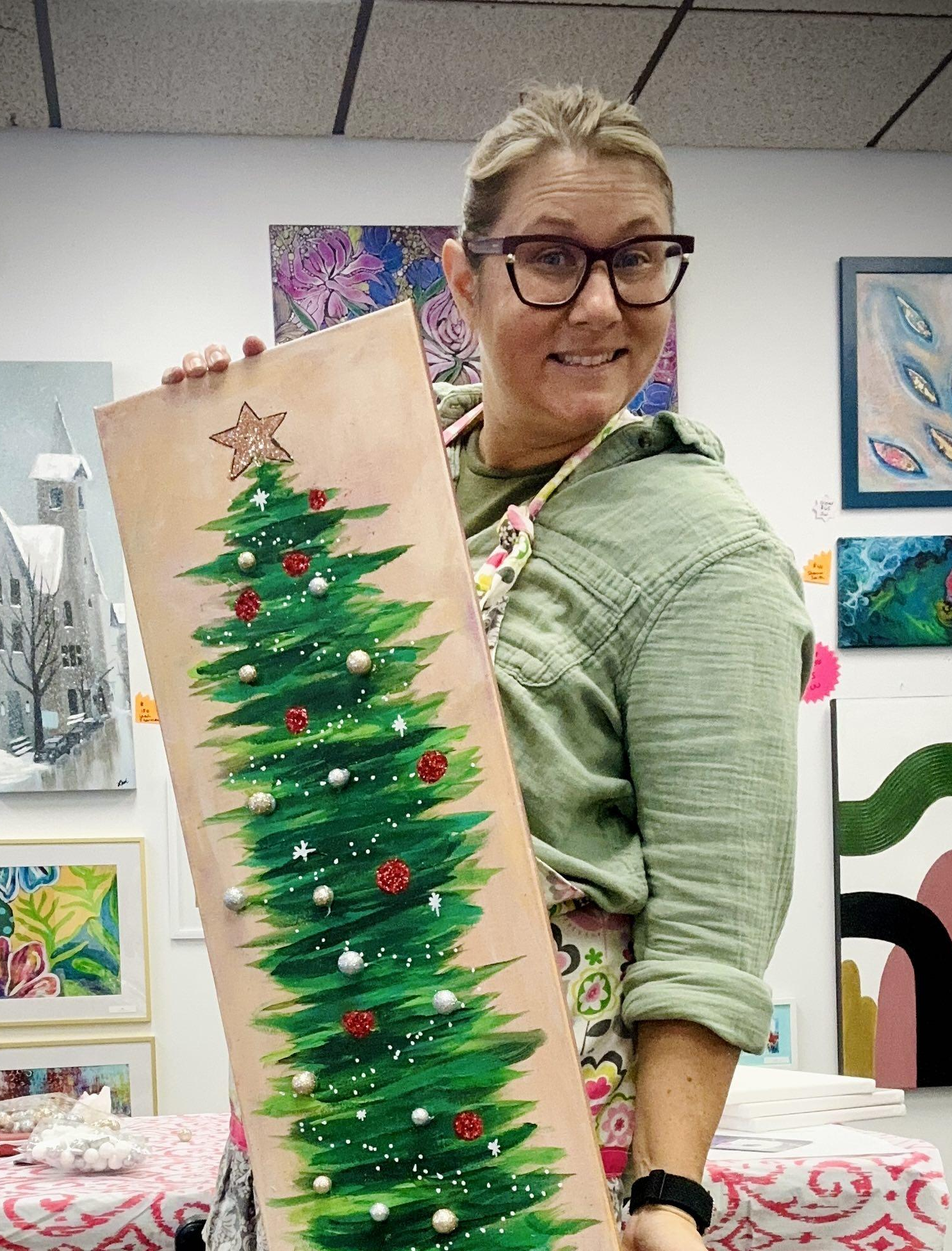 Christmas Tree Painting at JLN Studio, Stevensville Michigan