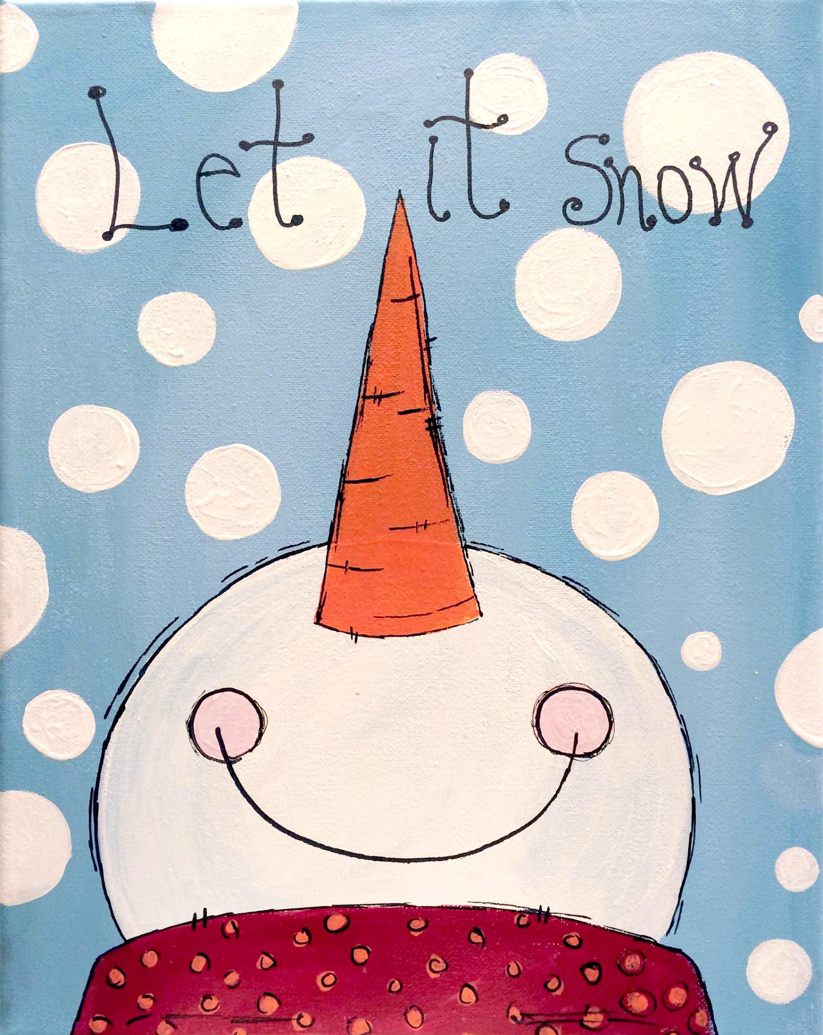 Snowman Acrylic Painting at Chill Hill Winery at JLN Studio, Stevensville Michigan