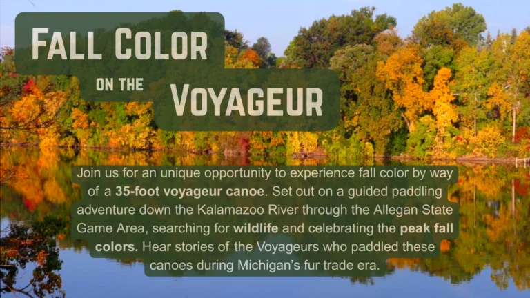 Fall Color on the Voyageur Canoe at Sarett Nature Center, Benton Harbor Michigan
