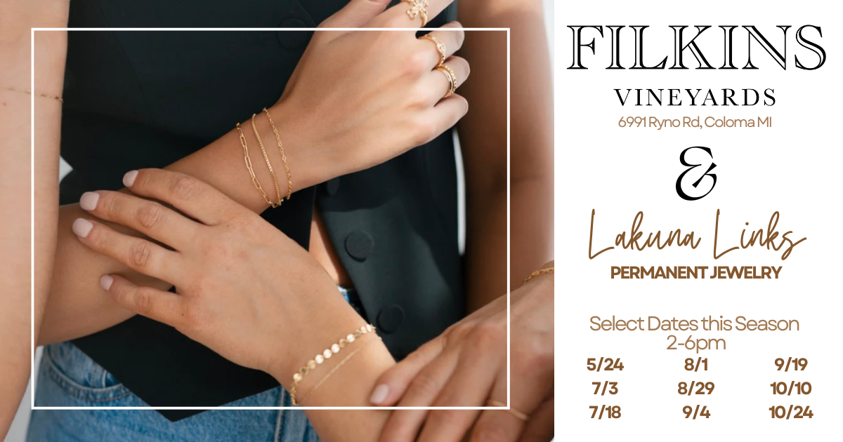 Lakuna Links Permanent Jewelry at Filkins Vineyards at Filkins Vineyards, Coloma Michigan