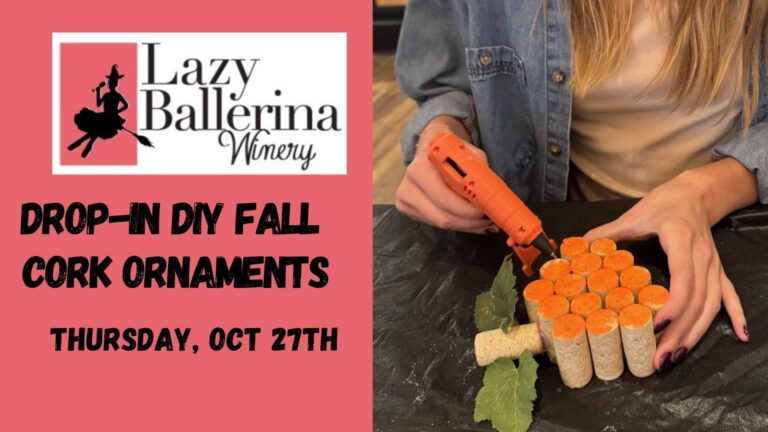 DIY Fall Cork Ornaments at Lazy Ballerina Winery at Lazy Ballerina Winery, St. Joseph Michigan