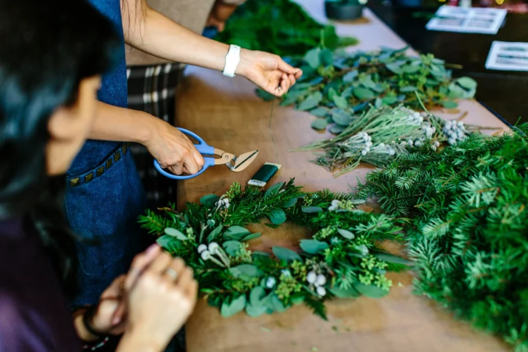 Wreath Workshop at Sarett Nature Center, Benton Harbor Michigan