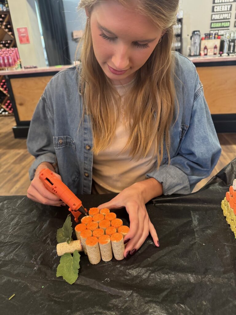 DIY Fall Cork Ornaments at Lazy Ballerina Winery, St. Joseph Michigan