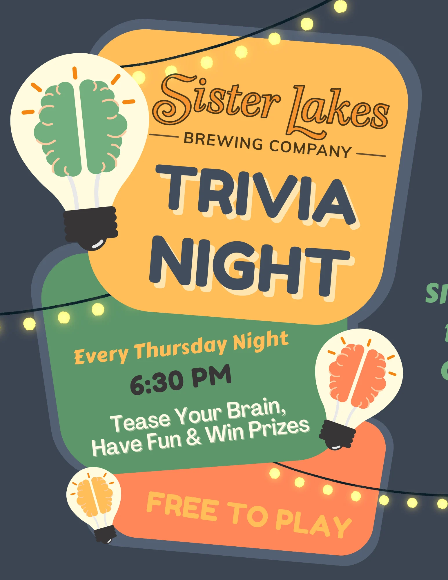 Trivia Night @ Sister Lakes Brewing Company at Sister Lakes Brewing Company, Dowagiac Michigan