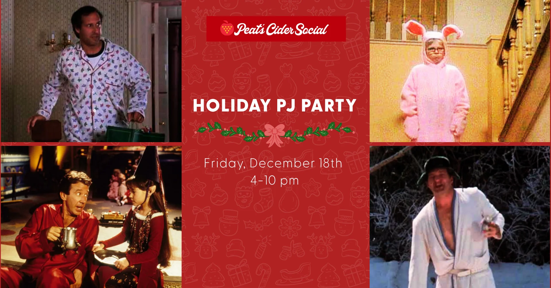 Theme Night: Holiday PJ Party at Peat's Cider Social, Stevensville Michigan