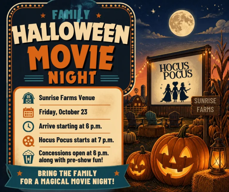 Family Halloween Movie Night at Sunrise Farms, Benton Harbor Michigan