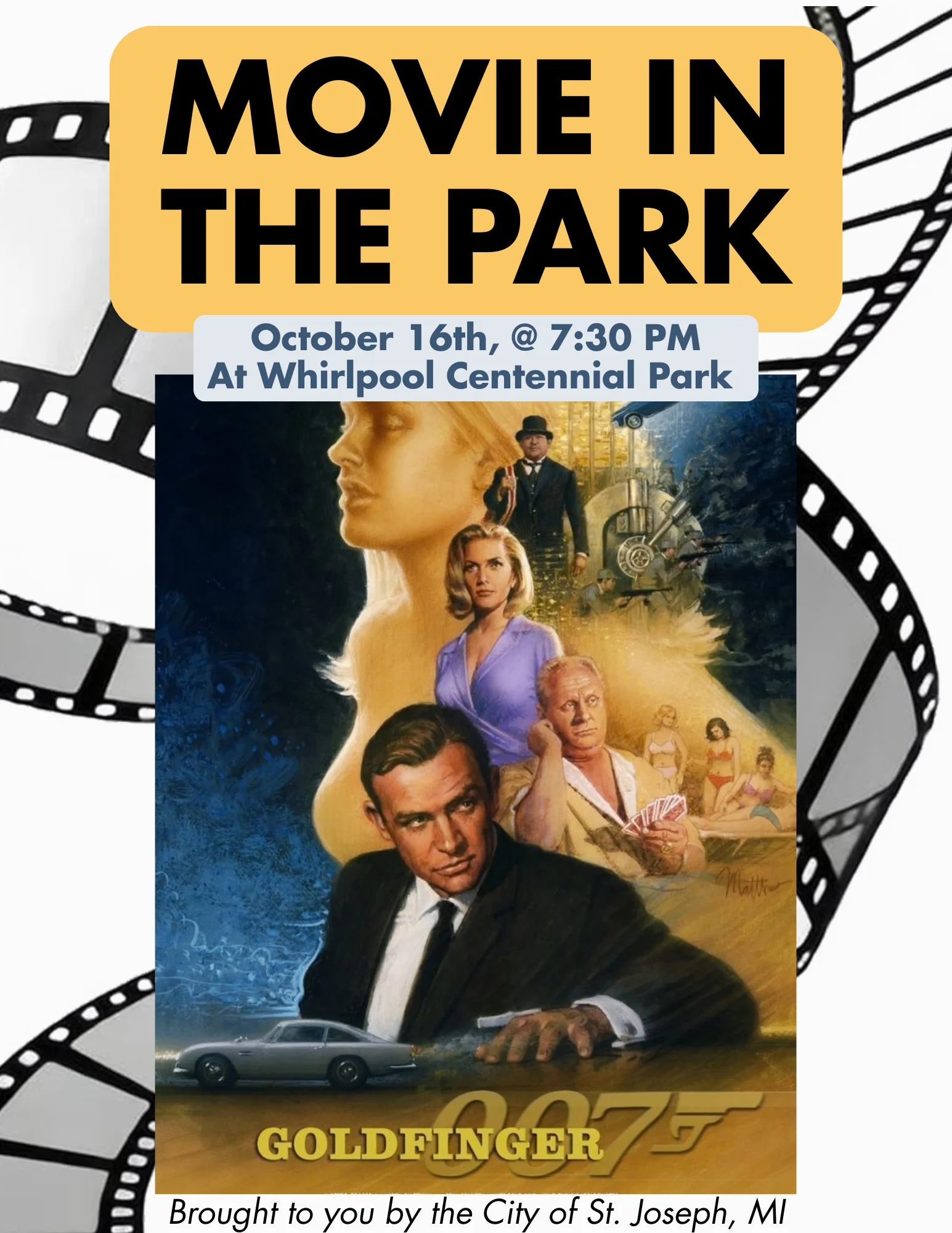 Movie in the Park: Goldfinger (1964) at Fit 4 Fall 5K, St. Joseph Michigan